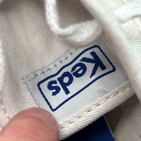 Keds White Canvas Shoes with Blue Insole - Picture 6 of 6